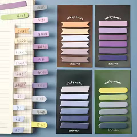 1Pcs Creative Color Index Strip Sticker Notes Memo Pad Stationery Tearable Sticky Office Decor Schoo