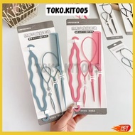 Children's Hair Tie Set of 4 4-In-1 Hair Loop Comb Hair Styling Tool