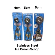 4cm/5cm/6cm Diameter Stainless Steel Ice Cream Scoop Trigger Spring Press Scope Heavy Duty Durable M