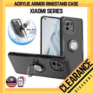 Xiaomi Note 10 Pro Poco M3 Mi 11 Mi1 0T Ring Holder Acrylic TPU Magnetic Ringstand Shockproof Phone Case Cover Casing