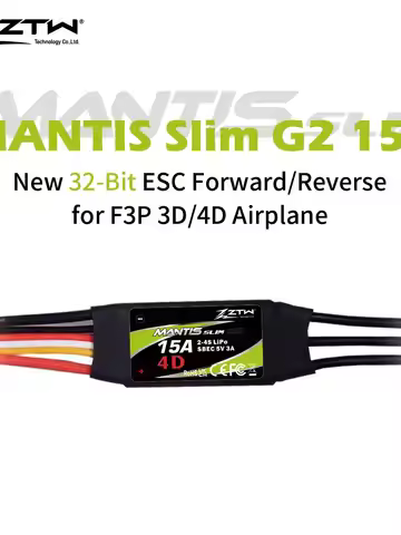 ZTW Mantis Slim G2 15A ESC 2-4S SBEC 5V/3A Bidirectional Speed Controller For RC Airplane Fixed-wing