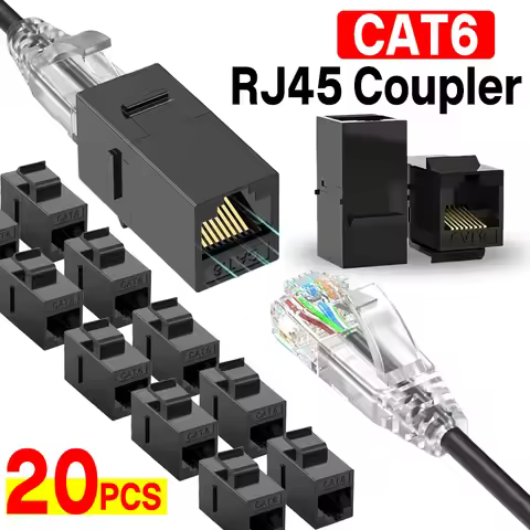 RJ45 Keystone Coupler CAT6 Female UTP Modular Coupler Connectors for Network Cable Lan Patch Panel W