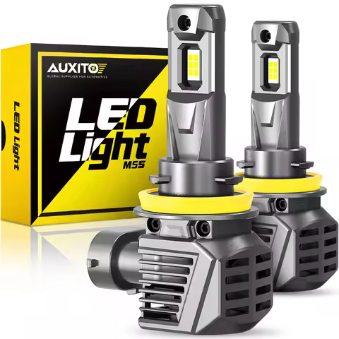 AUXITO 2Pcs M5S LED Headlight H11 Turbo Super Bright White 6500K H8 H9 H11 LED Canbus No Error Ultra