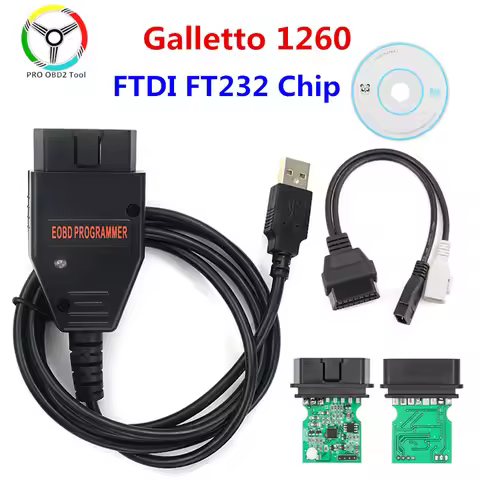 Galletto 1260 FTDI FT232RQ RL EOBD ECU Programmer Read Write Car ECU Flasher Works For Multi-Car OBD