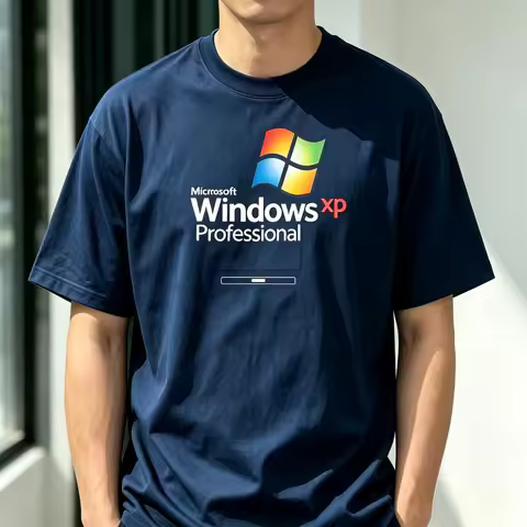 Windows XP Professional Graphic T Shirt Retro Tech Nostalgia Print Men Cotton Short Sleeve Tee Unise