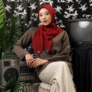 Umama Scarf - Kerudung Polos Jilbab Segi Empat Hijab Daily Paris Olive Laser Cut