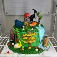 kue ulang tahun dinosaurus kue ultah karakter costum - brownies diameter 20