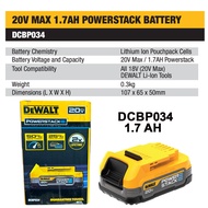 DEWALT Powerstack Battery Pack 20V Power Indicator DCBP034 (1.7AH) / DCBP320 (3.5AH) / DCBP520 (5.0