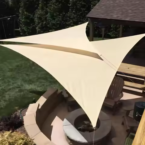 3x3x3M Folding Waterproof Triangle Sun Shade Sail Canopy For Outdoor Activities Backyard Awning Camp
