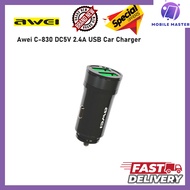 Awei C-830 DC5V 2.4A USB Car Charger 2 Ports Quick Charge LED Light USB Phone Mini Charger For Xiaom