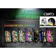 Hammer Rainbow Hologram Bowling 3-Ball Roller Bag (Gift : Spare Kit Single Bowling bag)