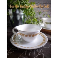 Corelle Vintage Butterfly Gold Cup & Saucer (1 cup 1 saucer)