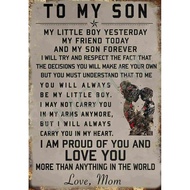 EMOHAT Papan Tanda Logam untuk Anakku Poster Petikan Motivasi Ibu dan Anak Hiasan Dinding Papan Tand