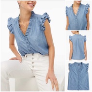 Top J. Crew Factory Sleeveless Ruffle Top