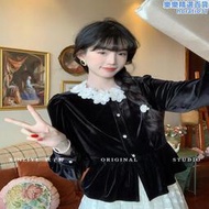 欣子野【冬日月光】秋冬氣質顯瘦百搭顯瘦拼接女襯衫外套