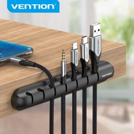 Vention Cable Organizer Silicone USB Network Wire Cable holder Winder Wire Cable Clip Organizer Cable Management Cover for Headphone Mouse Audio Earphone USB Charging Cable Multifunction Management Cable Protector