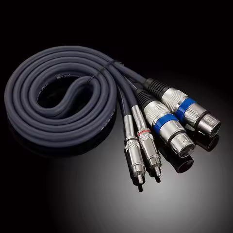 Dual RCA Male to Dual XLR Male Female Audio Cable, 2 RCA to 2 XLR Female Patch Cord for Mixer, Ampli