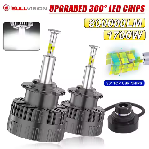 360 LED D1S D3S D2S D4S D5S D8S Headlight Bulbs Canbus 1:1 HID D1R D2R D3R D4R Xenon Lamp 1700W 6000