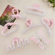 Pink Crab Hair Clip, Korean Style 2-Color Pink Rhinestone Hair Clip