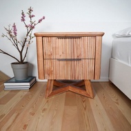 Full Solid Wooden Mindi Light Oak Bedside Table Side Table Cabinet Drawers