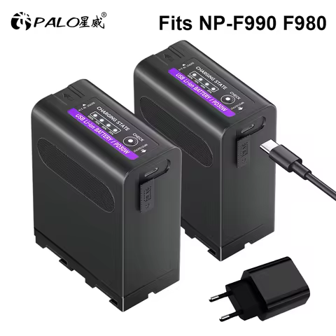 NP-F990 NP F990 Battery PD30W Fast Charging Fits SONY NP F980 F970 F960 F750 F550 F570 MC1500C PLM-1