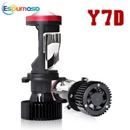 Y7D H4 LED โปรเจคเตอร์มินิเลนส์อัตโนมัติ H4 LED ไฟหน้าหลอดไฟชุดการแปลง High Beam Low Beam 120W Turbo
