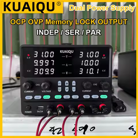 KUAIQU Dual 30V 10A 300W DC Power Supply OCP OVP Memory Bench Voltage Regulator INDEP/PAR/SER Mutli 
