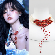 Gothic Bloody Pearl Halloween Necklace