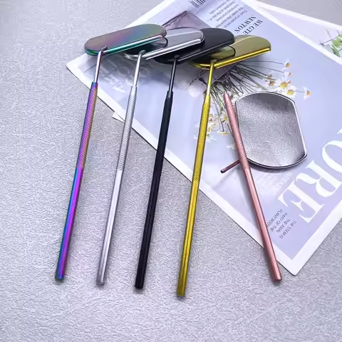 1Pc Eyelash Mirror Grafting Lash Magnifying Beauty Long Handle For Checking False Lashes Extension M