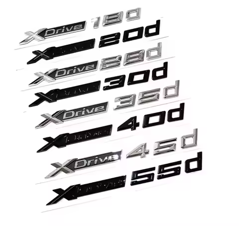 3D Black Car Fender Trunk Badge Sticker For BMW X1 X2 X3 X4 X5 X6 X7 Xdrive 18d 20d 30d 35d 40d 48d 