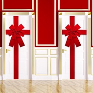gisgfim 2pcs Reben Pintu Kabinet Krismas, Riben Merah Besar, Renda Pintu Besar, Riben Pokok Krismas,