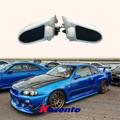 For Nissan Skyline R34 (GTR RHD only) Fiberglass Unpaint Side Door Aero Mirror