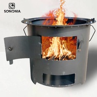 SONONIA Wood Burning Furnace Cooking Gear Cook over Fire High Temperature Resistant Wood Firing Camp