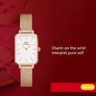 （สาขาของแท้）daniel wellington 	นาฬิกาdw นาฬิกาผู้หญิงนาฬิกา Quadro 20X26 ตาข่ายย้อนยุคนาฬิกาสี่เหลี่ยมเล็กนาฬิกาแฟชั่นนาฬิกาผู้หญิง  แท้100% นาฬิกา