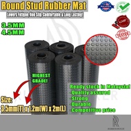 Round Stud Rubber mat, Rubber Flooring, Airport Mat 3.5mm x 1.2m x 2m size