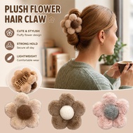3 Colors Korea Fashion Winter Fluffy 3D Flower Soft Clips Hairpin Hair Accessory Hair I3A1