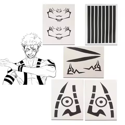 Anime Jujutsu Kaisen Ryomen Sukuna Full Body Tattoo Cosplay Waterproof Sticker Halloween Masquerade 