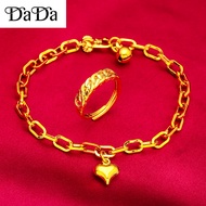 916 indian gold original malaysia Bracelet Mens Love Glossy Pendant Ring Set Jewelry for Girlfriends