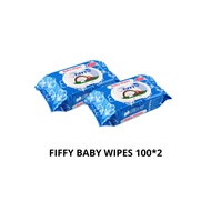 FiFFY Baby Wipes Blue (100's x 2)