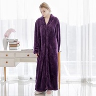 浴袍 法蘭絨睡袍 情侶加厚加長睡裙加肥睡衣（平行進口）（快遞送貨上門）
