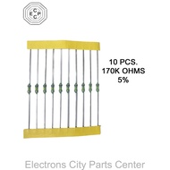10PCS. 170K OHMS 5% RESISTOR
