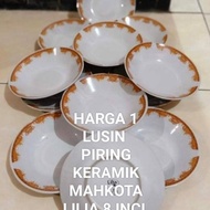 Piring Makan Keramik Kembang Mahkota 8 Diameter 20Cm Harga 1 Lusin