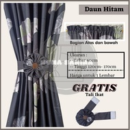 (Alisya Mall) GORDEN KUPU KUPU DAUN HITAM GORDEN SPIRAL GORDEN IKAT PITA JENDELA MINIMALIS HORDENG T