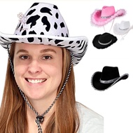 SHOUKEY Cowgirl Hat Women Funny Cowboy Accessory Cosplay Costume Party Sequin Cowgirl Hats