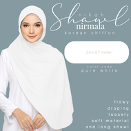 Shawl Putih Curve Shawl Off White Tudung Nikah Long Shawl labuh 2 meter