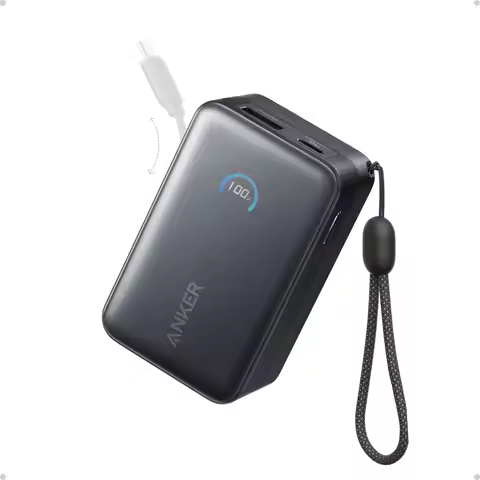 Anker Nano Portable Charger, 45W 10000mAh with 2.3 ft Retractable Cable, Compact Power Bank, Travel 