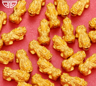 new 24k pure gold pixiu 999 real gold charms jewelry accessories diy charms bracelets hot