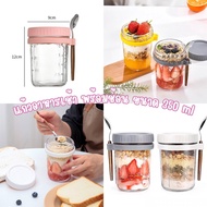 Overnight Oats Yogurt Cup Breakfast jar Oatmeal glass 350ml