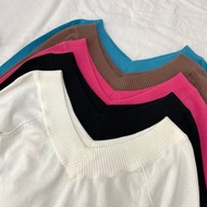 V Versatile Collar Hot Girl Sweater Solid Color Base Shirt Retro6671Dopamine y2k Thin Knitted Sweate