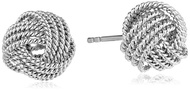 Amazon Essentials Yellow Gold Plated Sterling Silver Twisted Love Knot Stud Earrings , (previously A
